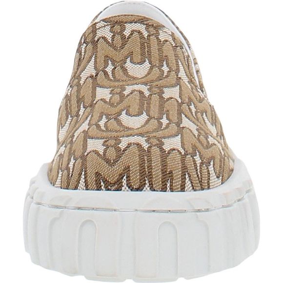 Miu Miu Womens Jacqard Logo Tan Flats Trainers Slip-On Sneakers Shoes NWT - Picture 2 of 3
